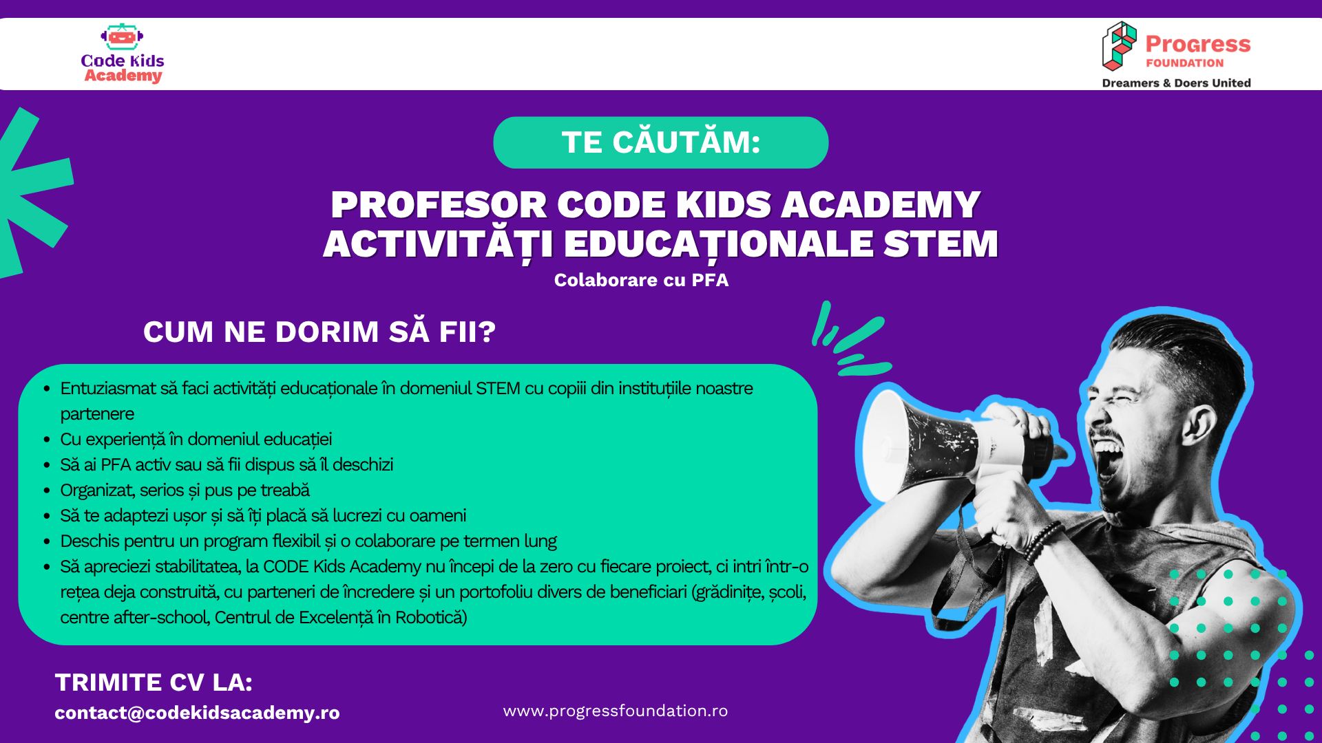 Căutăm Profesor CODE Kids Academy